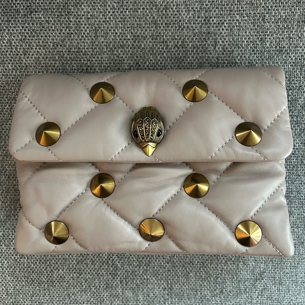 Kurt Geiger London Leather Crossbody Bag Studded Quilted Eagle Head Clasp